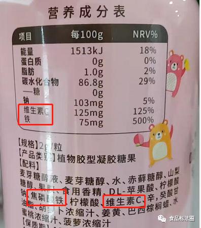 食品营养成分表中NRV值的计算详解